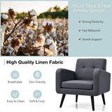 NNECW Mid Century Modern Upholstered Accent Chair-Gray
