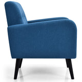NNECW Mid Century Modern Upholstered Accent Chair-Blue