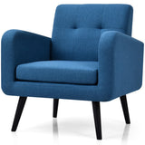 NNECW Mid Century Modern Upholstered Accent Chair-Blue