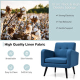 NNECW Mid Century Modern Upholstered Accent Chair-Blue