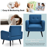 NNECW Mid Century Modern Upholstered Accent Chair-Blue