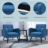 NNECW Mid Century Modern Upholstered Accent Chair-Blue