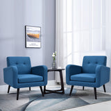 NNECW Mid Century Modern Upholstered Accent Chair-Blue