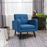 NNECW Mid Century Modern Upholstered Accent Chair-Blue