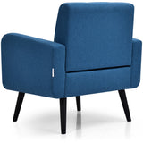 NNECW Mid Century Modern Upholstered Accent Chair-Blue