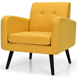 NNECW Mid Century Modern Upholstered Accent Chair-Yellow