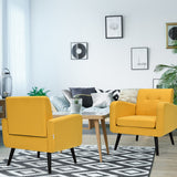 NNECW Mid Century Modern Upholstered Accent Chair-Yellow