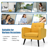 NNECW Mid Century Modern Upholstered Accent Chair-Yellow