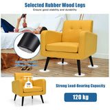 NNECW Mid Century Modern Upholstered Accent Chair-Yellow