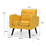 NNECW Mid Century Modern Upholstered Accent Chair-Yellow