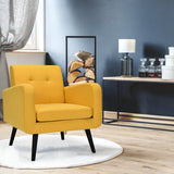 NNECW Mid Century Modern Upholstered Accent Chair-Yellow