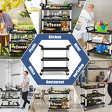 NNECW Multifunctional Utility Cart with Humanized Handles for Office