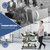 NNECW Multifunctional Utility Cart with Humanized Handles for Office