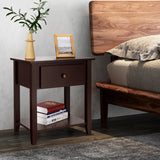 NNECW Bedside Tables with Drawer and Storing Shelf for Bedroom/Living Room/Bathroom/Office-Coffee-1 piece