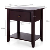 NNECW Bedside Tables with Drawer and Storing Shelf for Bedroom/Living Room/Bathroom/Office-Coffee-2 pieces