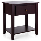 NNECW Bedside Tables with Drawer and Storing Shelf for Bedroom/Living Room/Bathroom/Office-Coffee-1 piece