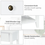 NNECW Bedside Tables with Drawer and Storing Shelf for Bedroom/Living Room/Bathroom/Office-White-1 piece