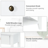 NNECW Bedside Tables with Drawer and Storing Shelf for Bedroom/Living Room/Bathroom/Office-White-2 pieces
