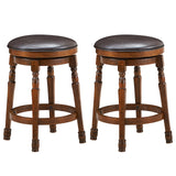 NNECW 2 Pieces Swivel Bar Stool with PU Leather Seat-M