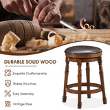 NNECW 2 Pieces Swivel Bar Stool with PU Leather Seat-M