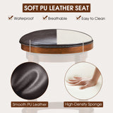 NNECW 2 Pieces Swivel Bar Stool with PU Leather Seat-M