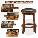 NNECW 2 Pieces Swivel Bar Stool with PU Leather Seat-M
