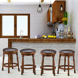 NNECW 2 Pieces Swivel Bar Stool with PU Leather Seat-M