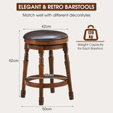 NNECW 2 Pieces Swivel Bar Stool with PU Leather Seat-M