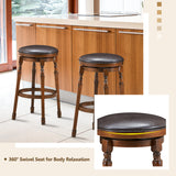 NNECW 2 Pieces Swivel Bar Stool with PU Leather Seat-L