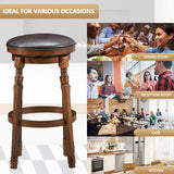 NNECW 2 Pieces Swivel Bar Stool with PU Leather Seat-L