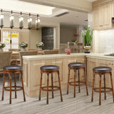 NNECW 2 Pieces Swivel Bar Stool with PU Leather Seat-L