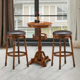NNECW 2 Pieces Swivel Bar Stool with PU Leather Seat-L