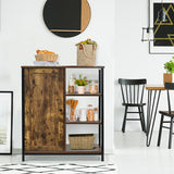 NNECW Multipurpose Freestanding Storage Cabinet with 3 Open Shelf & Door