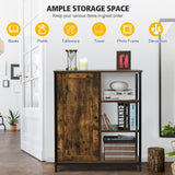 NNECW Multipurpose Freestanding Storage Cabinet with 3 Open Shelf & Door