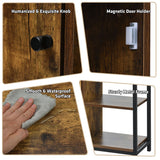 NNECW Multipurpose Freestanding Storage Cabinet with 3 Open Shelf & Door