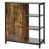 NNECW Multipurpose Freestanding Storage Cabinet with 3 Open Shelf & Door