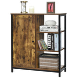NNECW Multipurpose Freestanding Storage Cabinet with 3 Open Shelf & Door