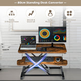 NNECW Height Adjustable Stand Up Desk Riser with Large Keyboard Tray and Tablet Holder