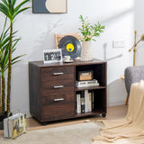 NNECW 3-Drawer Mobile File Cabinet with Adjustable Shelf for Home & Office