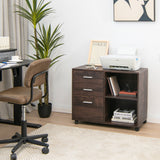 NNECW 3-Drawer Mobile File Cabinet with Adjustable Shelf for Home & Office