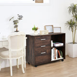NNECW 3-Drawer Mobile File Cabinet with Adjustable Shelf for Home & Office