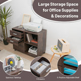 NNECW 3-Drawer Mobile File Cabinet with Adjustable Shelf for Home & Office