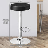 NNECW Modern Bar Stool with Height Adjustable for Kitchen Black 1 Piece