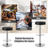 NNECW Modern Bar Stool with Height Adjustable for Kitchen Black 1 Piece