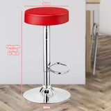 NNECW Height Adjustable Swivel Stool with PU Leather for Home Red 2 Pieces