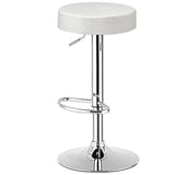 NNECW Modern Bar Stool with Height Adjustable for Kitchen White 1 Piece