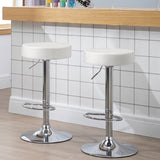 NNECW Modern Bar Stool with Height Adjustable for Kitchen White 1 Piece