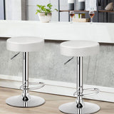 NNECW Height Adjustable Swivel Stool with PU Leather for Home White 2 Pieces