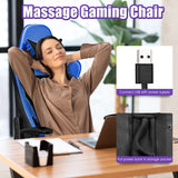 NNECW Adjustable Gaming Chair with Health Massager Lumbar Support-Blue