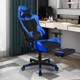 NNECW Adjustable Gaming Chair with Health Massager Lumbar Support-Blue